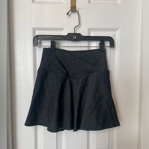 HalaraMagic High Waisted Crossover Stretchy Knit Denim Flare Casual Skort